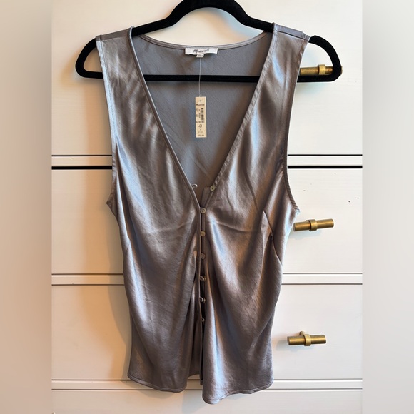 Madewell Tops - Madewell Satin Cutaway Vest Top